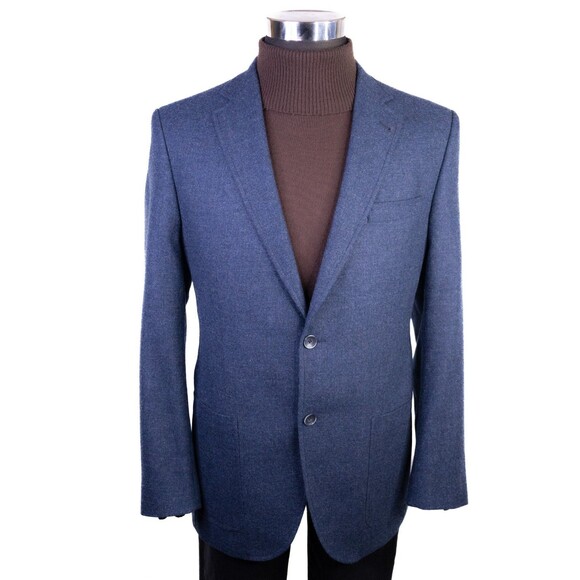 Jack Victor Sport Coat Men's 41R/42R Patch Pockets Wool Casual Jacket Blue EUC - Picture 2 of 15